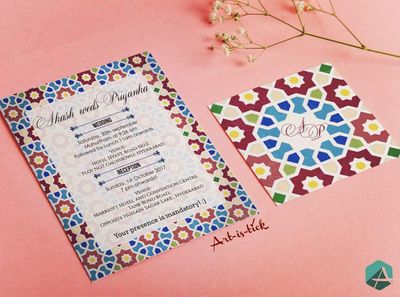 Traditional Wedding cards with a touch of modernism!