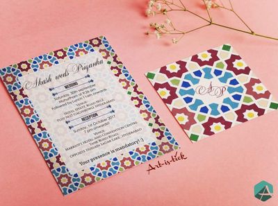 Traditional Wedding cards with a touch of modernism!