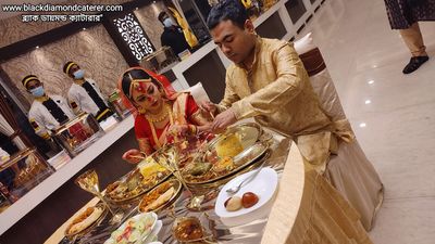 Special Dinner arranged with golden plate Bride & Groom - Luxury Bengali Wedding-"ব্ল্যাক ডায়মন্ড ক্যাটারার"