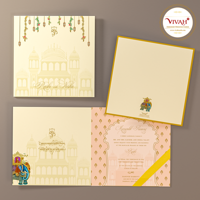 Elephant Theme Designer Wedding Card