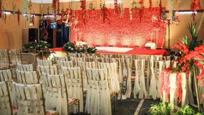 RED decor theme for engagement