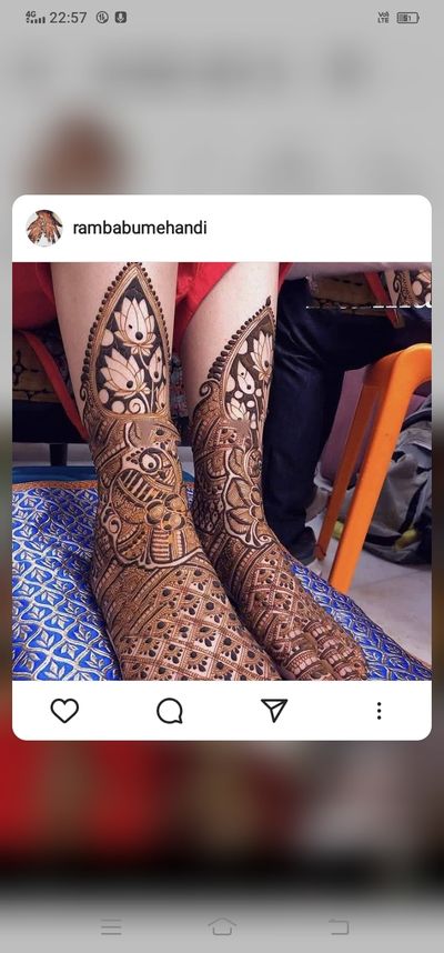 bride leg mehndi designs