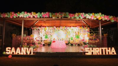 Saanvi & Shritha 1 st Birthday Flamingo theme at Resort