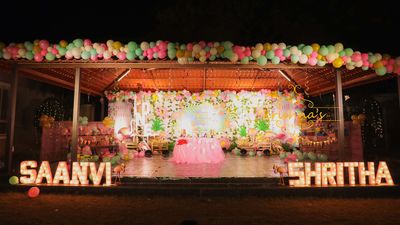 Saanvi & Shritha 1 st Birthday Flamingo theme at Resort