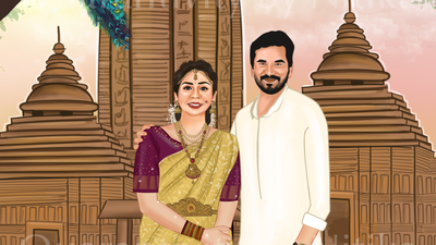 Caricature Wedding Invite - South India