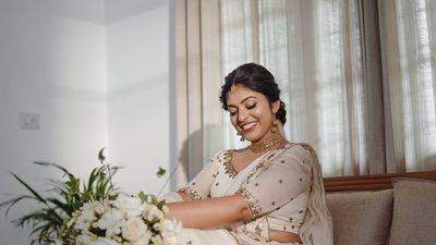 Christian bride in Srilankan Attire