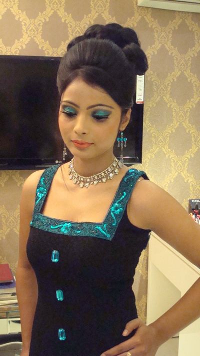 Beauty pageant makeup for model