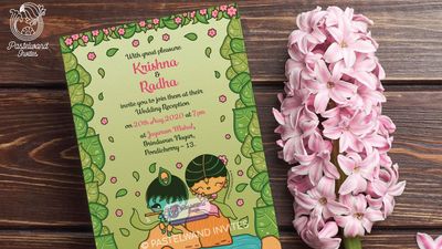 Pastelwand Invites - Cute Radha Krishna Invite