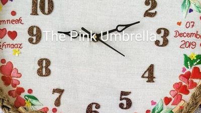 Embroidered Wall Clock