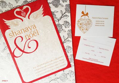 Swans - Theme Invites In Red n White