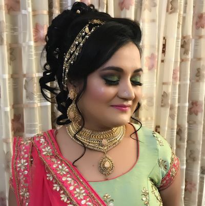 Engagement makeup for Sakshi