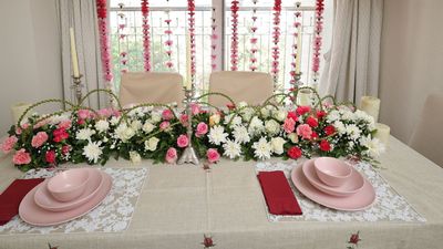 Intimate Home Decor Series - Pink and White Haldi/ Mehendi Decor