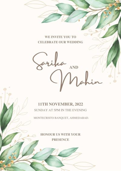 Ahmedabad ( E- invites) Digital invitation card