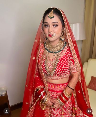 beauty in Red Bridal makeup 