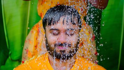 nikhil & pranitha haldi ceremony