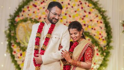 Candid  Embrace: Sahitya & Vineeth engagement!