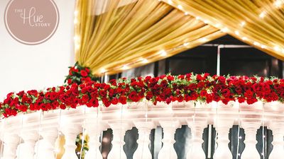 Red and Gold Wedding Reception