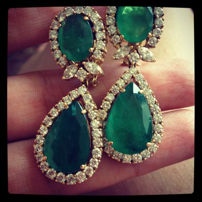 diamond and precious stone earrings