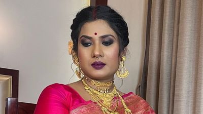 Bengali reception Bride Bhargabi (dusky tone makeup)