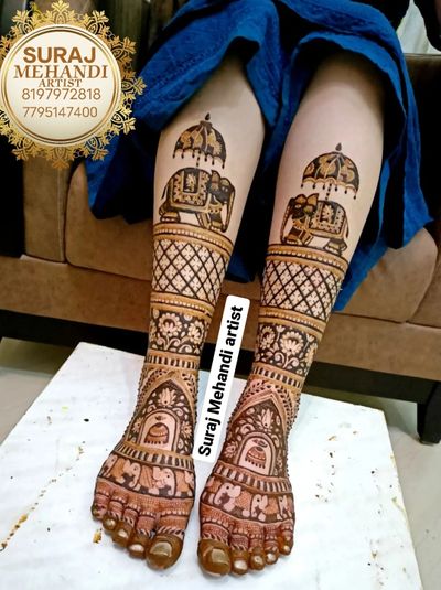 Leg design for bridal mehndi