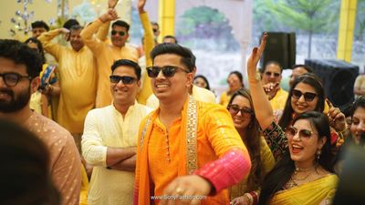 Shubham Ji In Our Custom Ombre Haldi Outfit