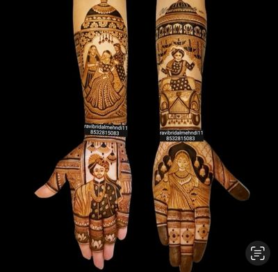 BRIDAL MEHNDI with HEAVY FIGURE sometime bridal story figures