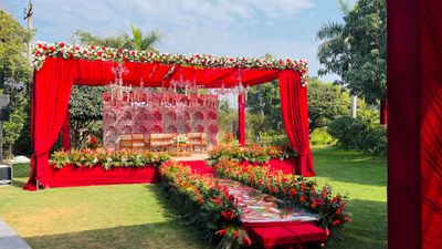 Red Day Wedding Decor for Mr Rawat 