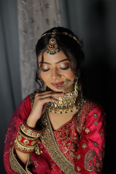 a traditional bridal rajwadi look