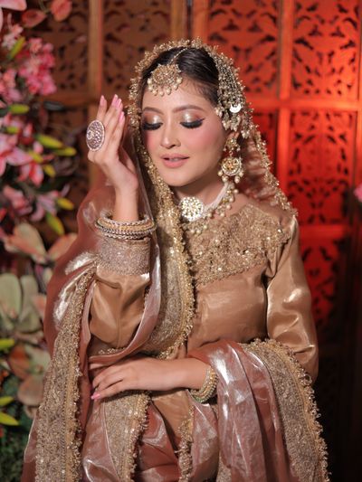 Pakistani bridal makeup look done at our studio
