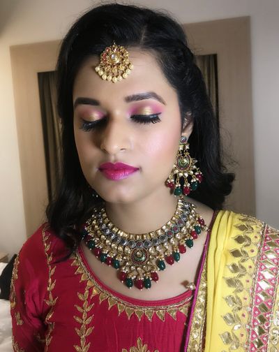 engagement and Mehandi makeup 