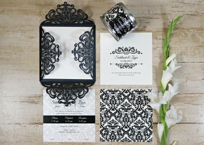 Black Luxurious Wedding Card