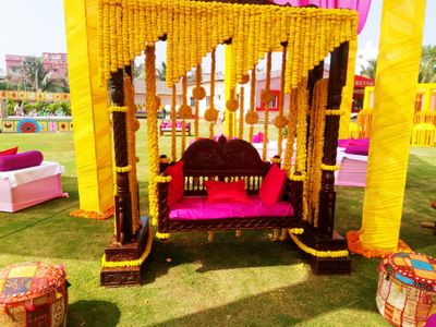 Mehandi theme decor with Marigold