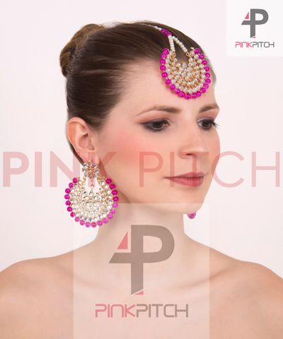 Exclusive Earrings cum Tikka Set by Pink Pitch