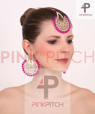 Exclusive Earrings cum Tikka Set by Pink Pitch