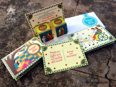 Madhubani Pop Up Invite (Print Ready Template)