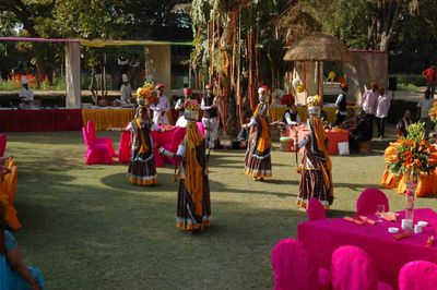 Beautiful Outdoor Mehendi setup at Jaipur