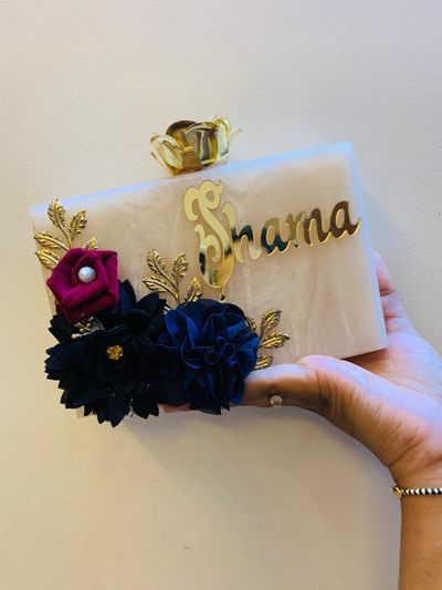 Acrylic name clutches