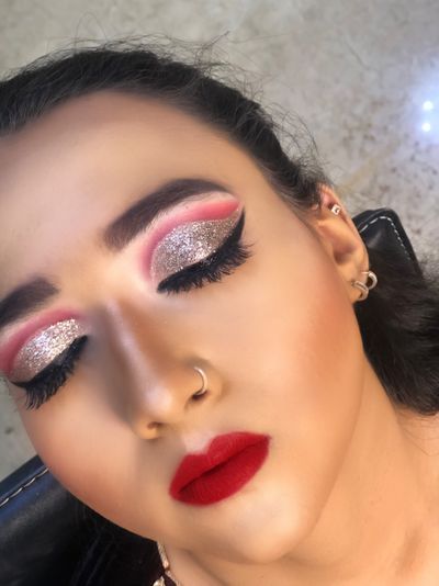 red and silver cut crease 