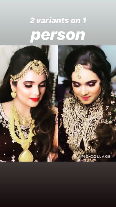 bridal cute crease golden with voluminous hairstyle