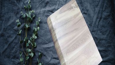 Wooden book type wedding cards