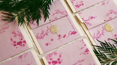 Vadodara- Cherry blossom theme wedding invite