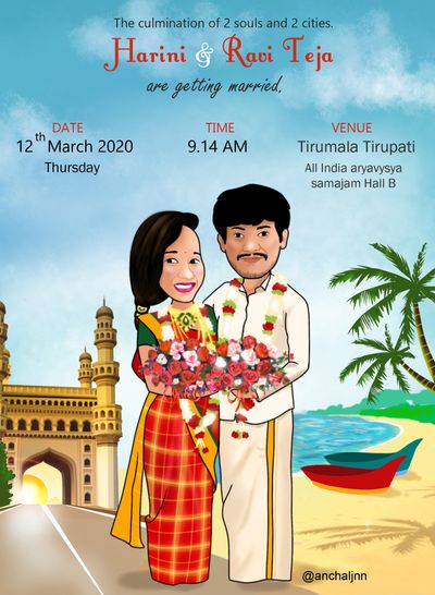 South Indian wedding Invite