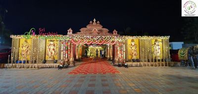 A grand wedding event by Sri Varshini Creations at Venkateswara Garden, Hyderabad.