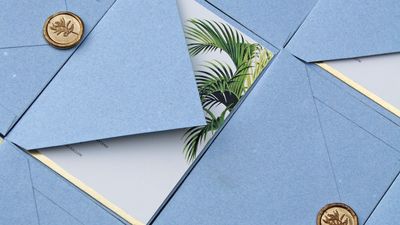 Tropical save the date cards
