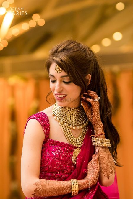 Photo of Sangeet jewellery with statement necklace