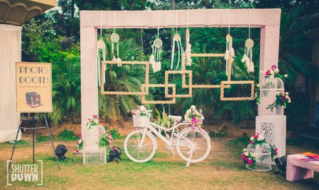 Photo of Photobooth backdrop for morning wedding