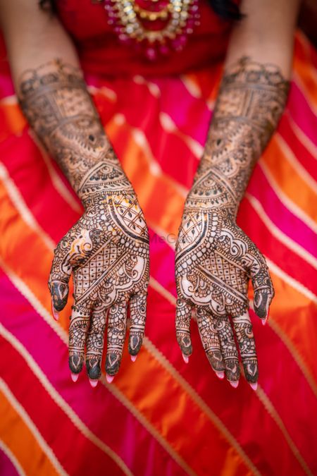 full hands bridal mehendi hand design
