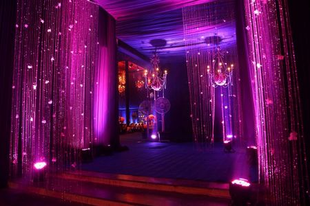 purple entrance decor
