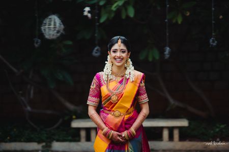 Classic South Indian bridal portrait 