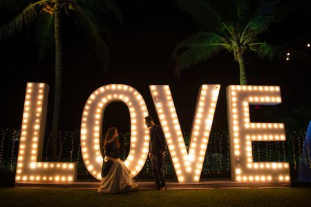 Giant love prop for sangeet or cocktail